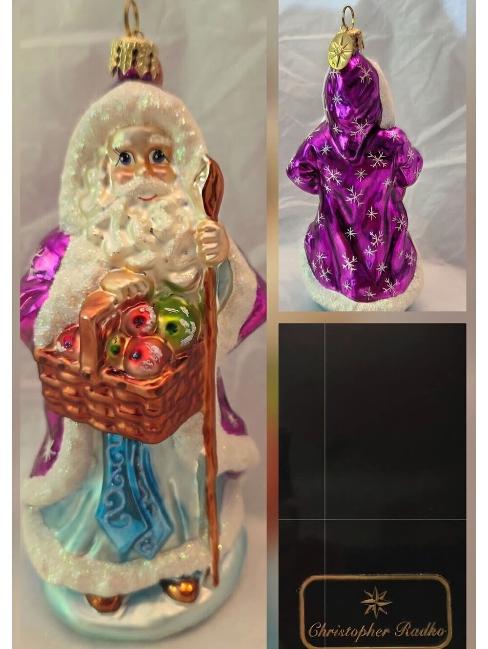 Christopher Radko Longaberger St Nick Ornament, 6" Santa, w/Box and Tag, Mint!